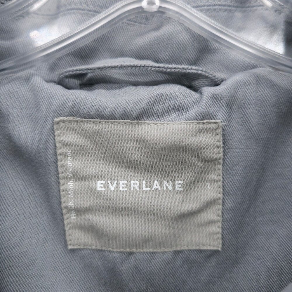 EVERLANE Gray Gathered Trench Coat Belted Size LARGE - Picture 5 of 7